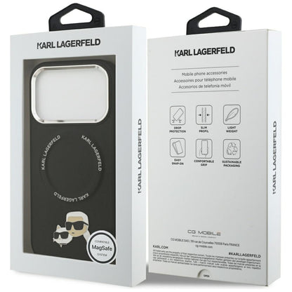 MagSafe Case for Apple iPhone 17 Pro, Karl Lagerfeld, Karl & Choupette Pins, Black