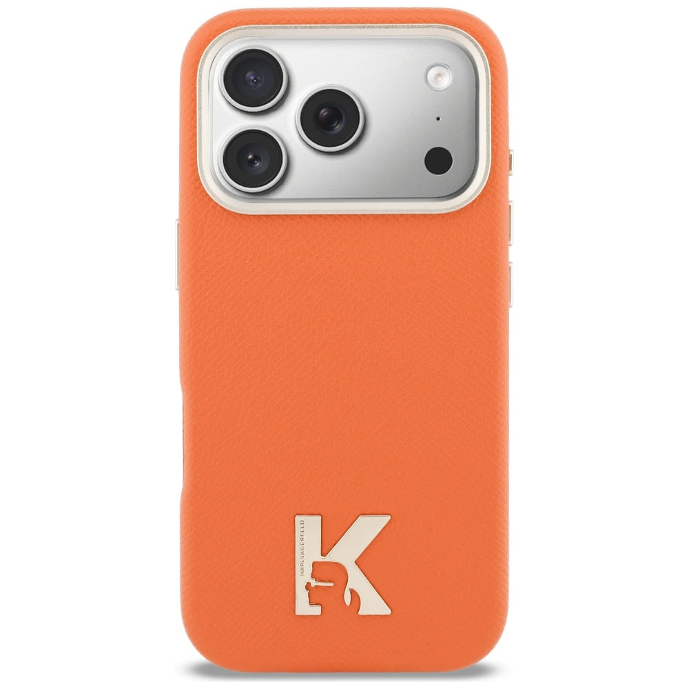 Funda MagSafe para Apple iPhone 17 Pro, Karl Lagerfeld, Karl Head Logo, Naranja