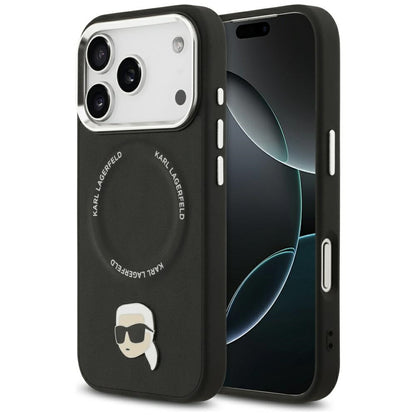 Funda MagSafe para Apple iPhone 17 Pro, Karl Lagerfeld, Karl Pin, Negra