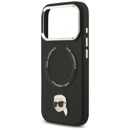 Funda MagSafe para Apple iPhone 17 Pro, Karl Lagerfeld, Karl Pin, Negra