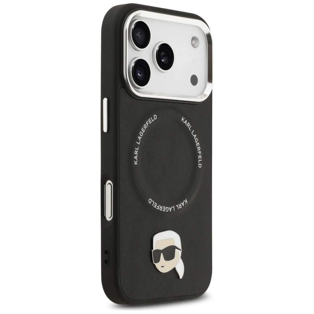 Funda MagSafe para Apple iPhone 17 Pro, Karl Lagerfeld, Karl Pin, Negra