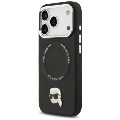 Funda MagSafe para Apple iPhone 17 Pro, Karl Lagerfeld, Karl Pin, Negra