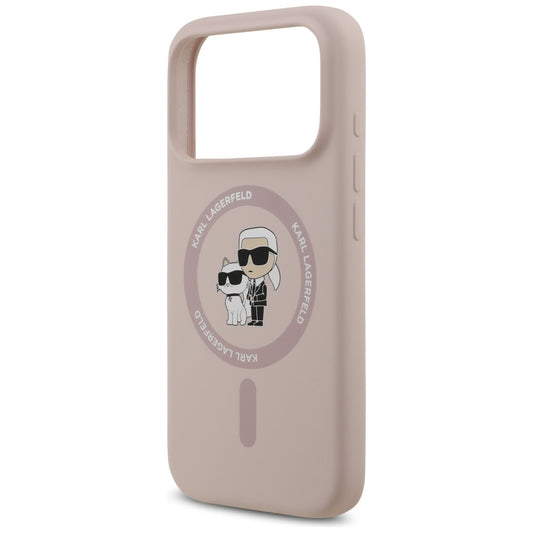 Funda MagSafe para Apple iPhone 17 Pro, Karl Lagerfeld, Ring Karl & Choupette, Rosa