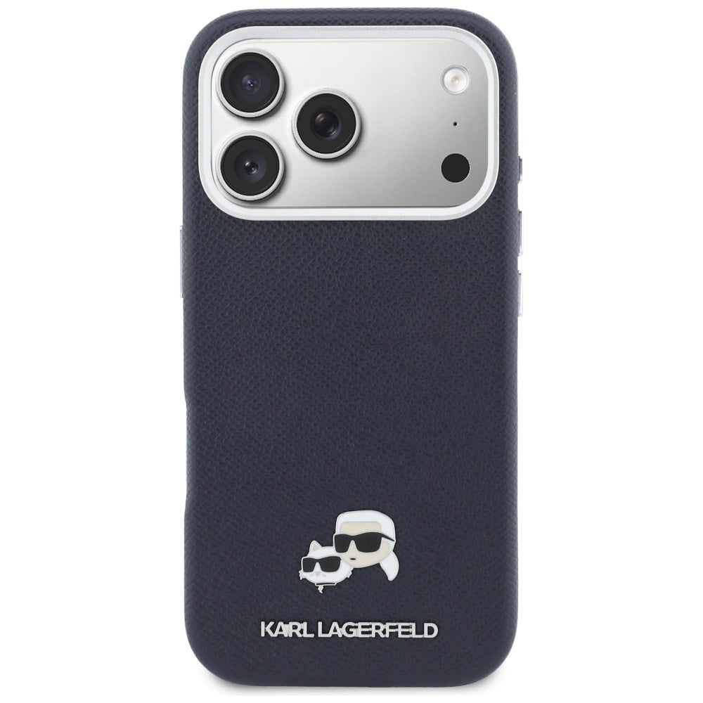 Funda MagSafe para Apple iPhone 17 Pro, Karl Lagerfeld, Saffiano Karl & Choupette Pins, Azul