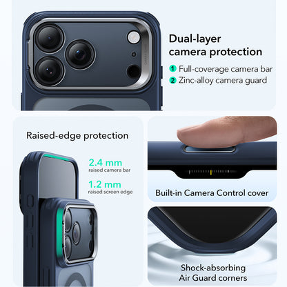 Funda MagSafe para Apple iPhone 17 Pro Max, ESR, Classic Hybrid Kickstand, Azul Satinado