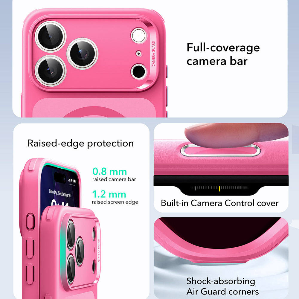Funda MagSafe para Apple iPhone 17 Pro Max, ESR, Classic Hybrid, Rosa Satinado