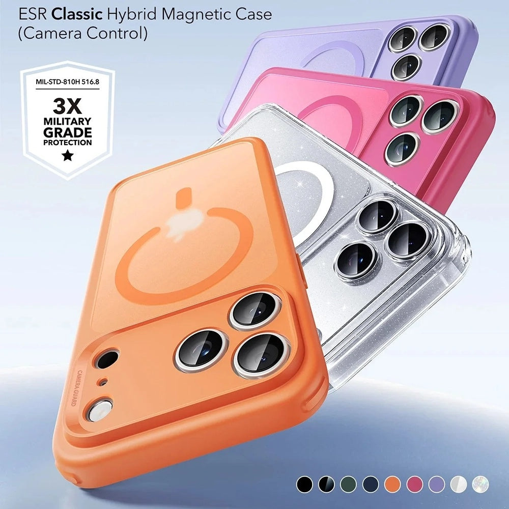 Funda MagSafe para Apple iPhone 17 Pro Max, ESR, Classic Hybrid Slide, Naranja Satinada