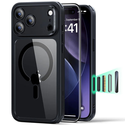 Funda MagSafe para Apple iPhone 17 Pro Max, ESR, Classic Hybrid con Protector de Pantalla, Negra Transparente