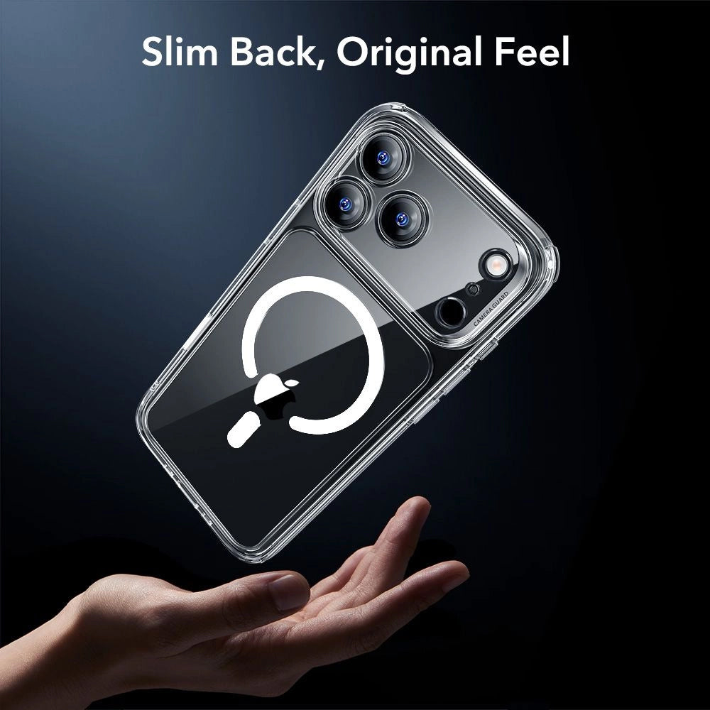 Funda MagSafe para Apple iPhone 17 Pro Max, ESR, Classic Hybrid con Protector de Pantalla, Transparente