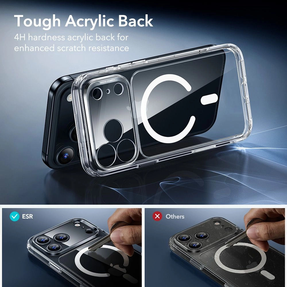 Funda MagSafe para Apple iPhone 17 Pro Max, ESR, Classic Hybrid con Protector de Pantalla, Transparente
