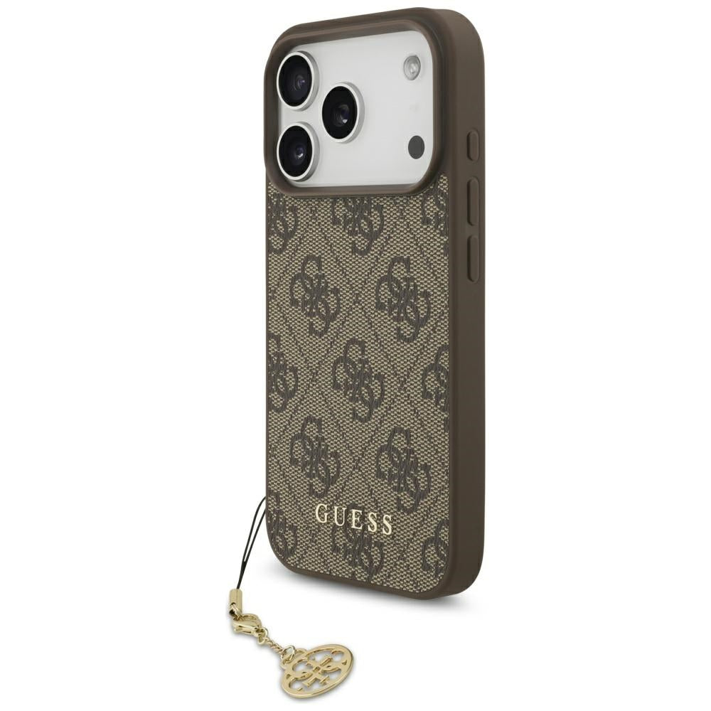 Funda MagSafe para Apple iPhone 17 Pro Max, Guess, 4G Charm Cradle, Marrón