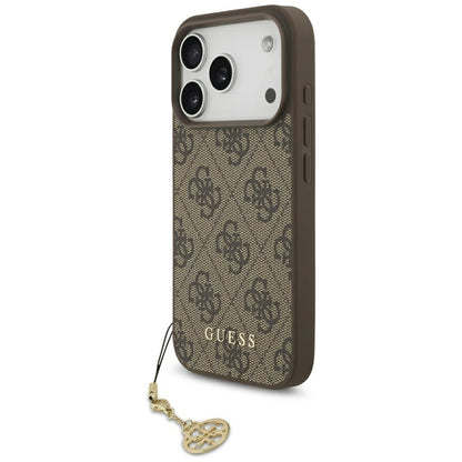Funda MagSafe para Apple iPhone 17 Pro Max, Guess, 4G Charm Cradle, Marrón
