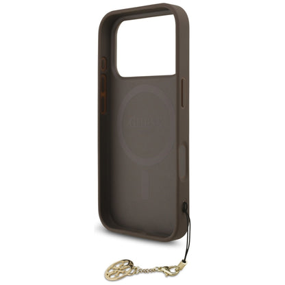 Funda MagSafe para Apple iPhone 17 Pro Max, Guess, 4G Charm Cradle, Marrón