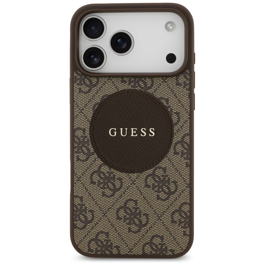 Funda MagSafe para Apple iPhone 17 Pro Max, Guess, 4G Circle Classic Logo, Marrón