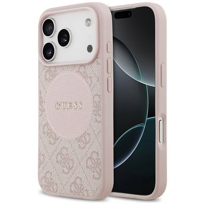 Funda MagSafe para Apple iPhone 17 Pro Max, Guess, 4G Circle Classic Logo, Rosa