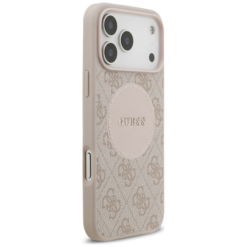 Funda MagSafe para Apple iPhone 17 Pro Max, Guess, 4G Circle Classic Logo, Rosa