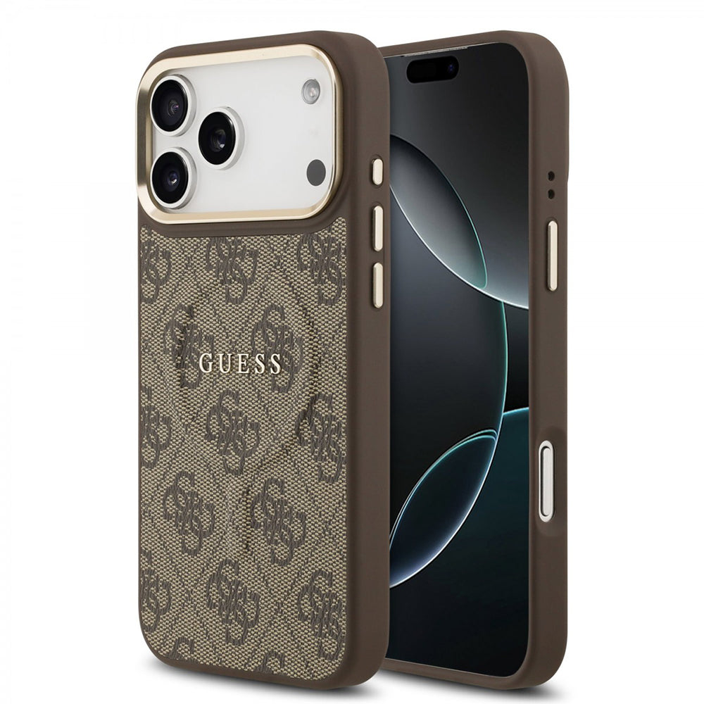 Funda MagSafe para Apple iPhone 17 Pro Max, Guess, 4G Classic, Marrón
