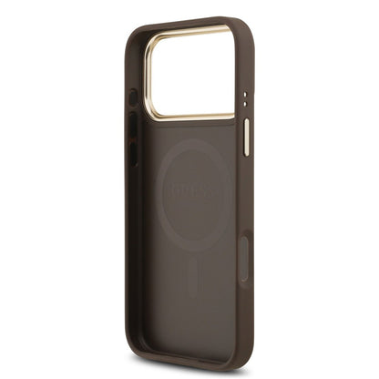 Funda MagSafe para Apple iPhone 17 Pro Max, Guess, 4G Classic, Marrón