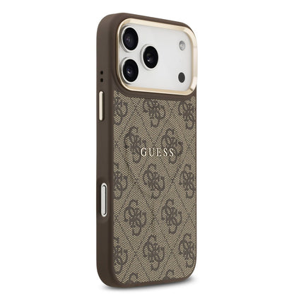 Funda MagSafe para Apple iPhone 17 Pro Max, Guess, 4G Classic, Marrón