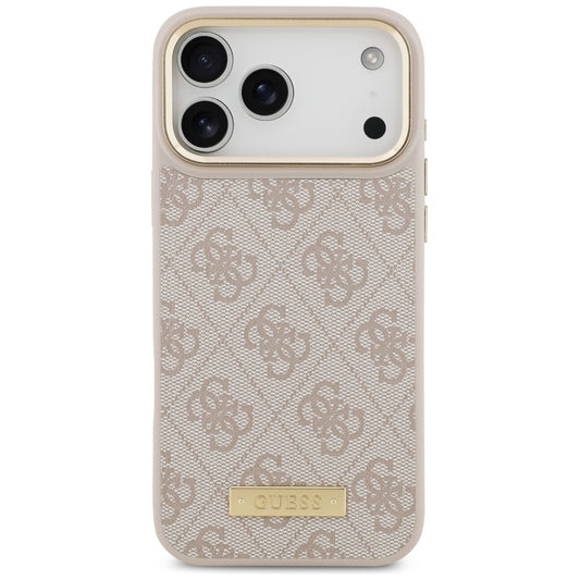 Funda MagSafe para Apple iPhone 17 Pro Max, Guess, 4G Logo Plate, Rosa