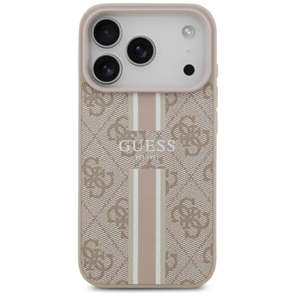 Funda MagSafe para Apple iPhone 17 Pro Max, Guess, 4G Printed Stripes, Rosa