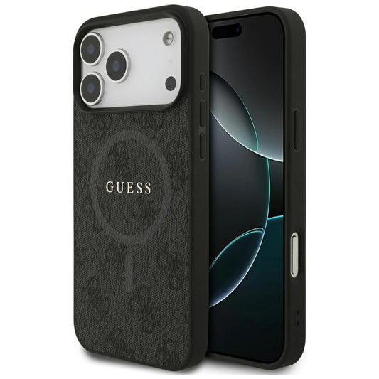 Funda MagSafe para Apple iPhone 17 Pro Max, Guess, 4G Ring Classic Logo, Negra