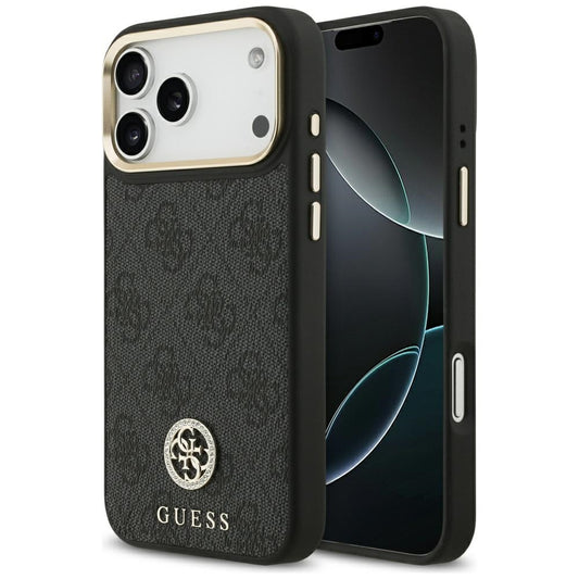 Funda MagSafe para Apple iPhone 17 Pro Max, Guess, 4G Strass Logo, Negra