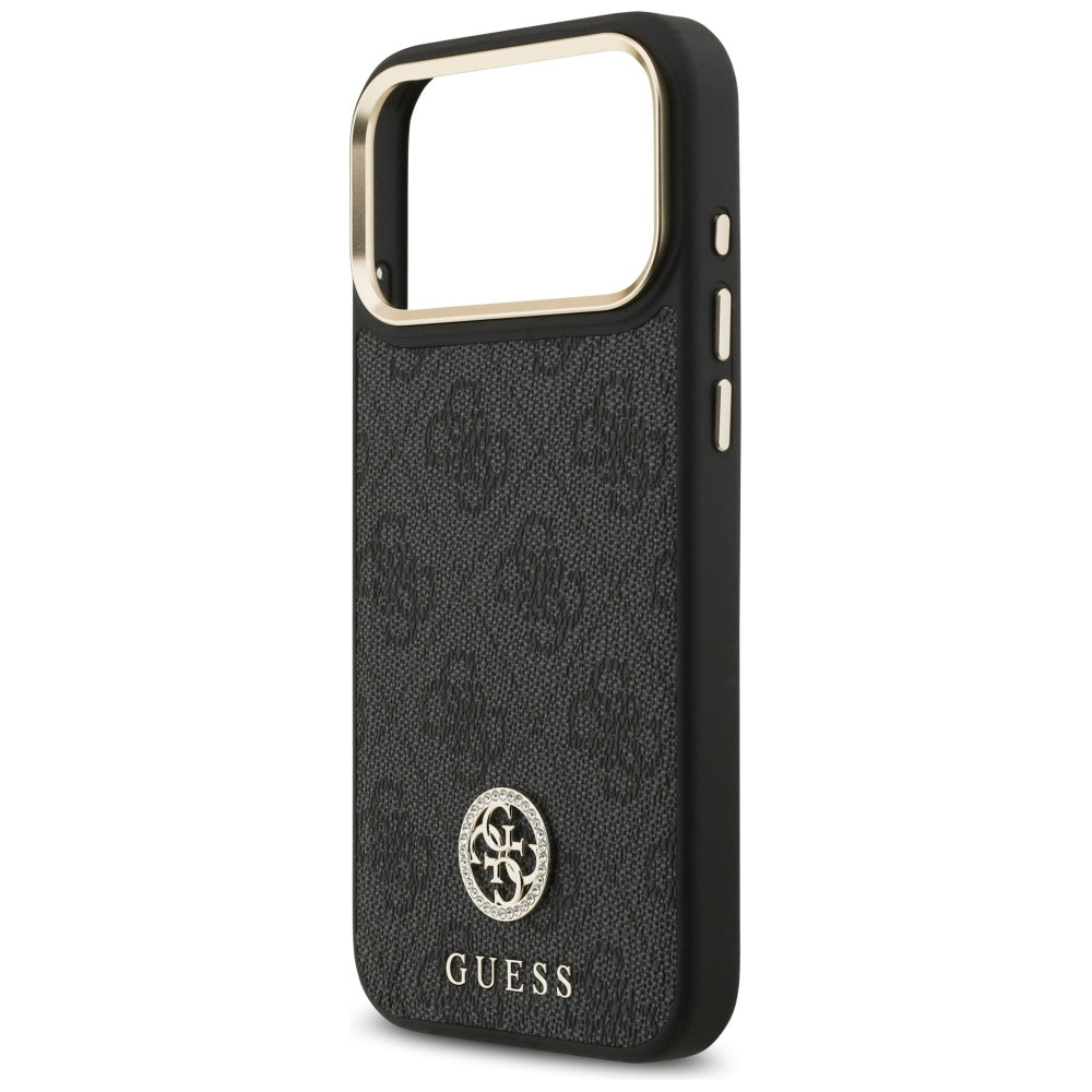 Funda MagSafe para Apple iPhone 17 Pro Max, Guess, 4G Strass Logo, Negra