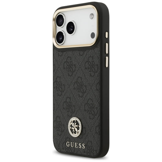 Funda MagSafe para Apple iPhone 17 Pro Max, Guess, 4G Strass Logo, Negra