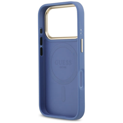 Funda MagSafe para Apple iPhone 17 Pro Max, Guess, 4G Stripe, Azul.