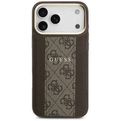 Funda MagSafe para Apple iPhone 17 Pro Max, Guess, 4G Stripe, Marrón