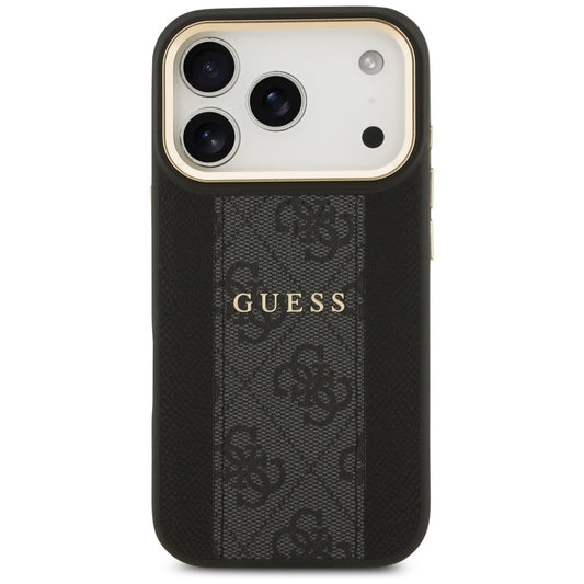 Funda MagSafe para Apple iPhone 17 Pro Max, Guess, 4G Stripe, Negra