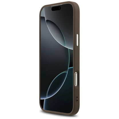 Funda MagSafe para Apple iPhone 17 Pro Max, Guess, Logo Triángulo 4G, Marrón