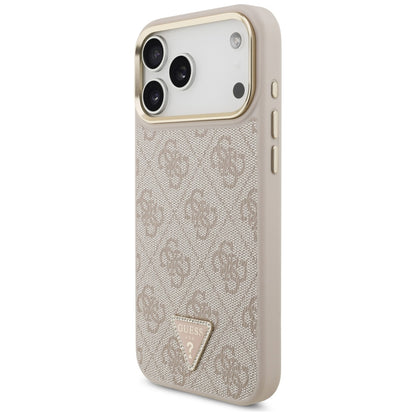 Funda MagSafe para Apple iPhone 17 Pro Max, Guess, Logo Triángulo 4G con Correa Grande, Rosa