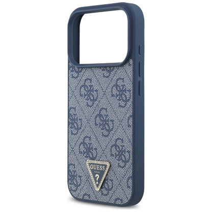 Funda MagSafe para Apple iPhone 17 Pro Max, Guess, 4G Triangle Strass, Azul