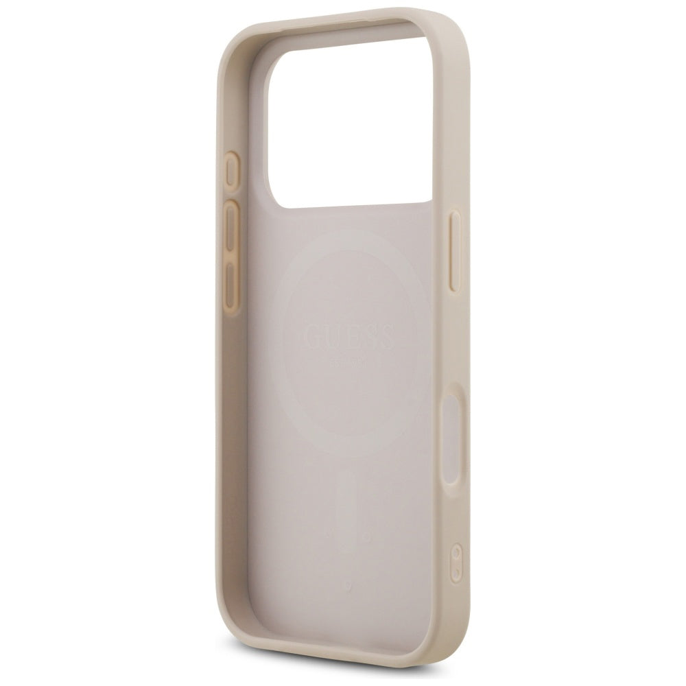 Funda MagSafe para Apple iPhone 17 Pro Max, Guess, 4G Triangle Strass, Rosa.