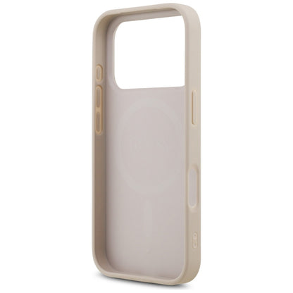 Funda MagSafe para Apple iPhone 17 Pro Max, Guess, 4G Triangle Strass, Rosa.