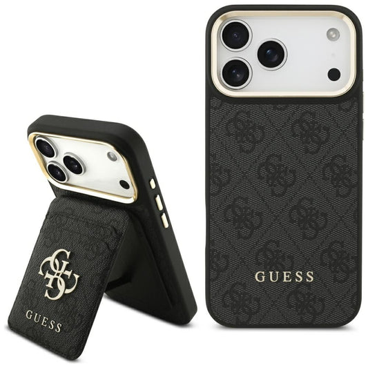 Funda MagSafe para Apple iPhone 17 Pro Max, Guess, Cardslot 4G, Negra