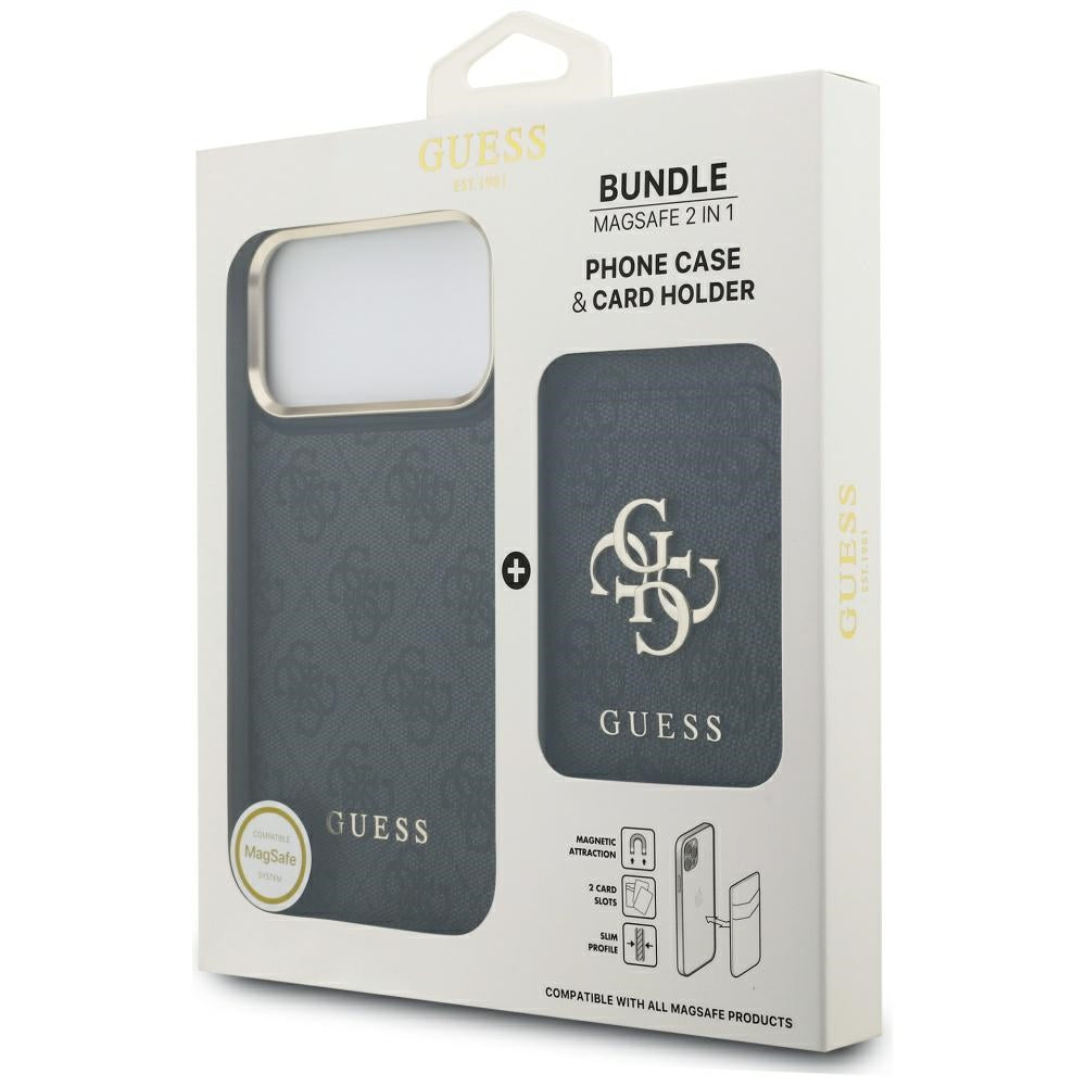 Funda MagSafe para Apple iPhone 17 Pro Max, Guess, Cardslot 4G, Negra