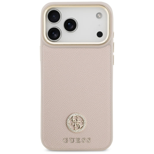 Funda MagSafe para Apple iPhone 17 Pro Max, Guess, Grained Strass Logo, Rosa