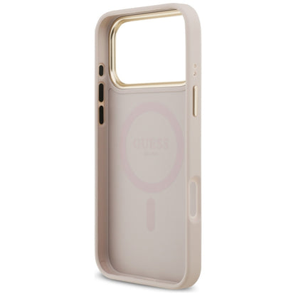 Funda MagSafe para Apple iPhone 17 Pro Max, Guess, Grained Strass Logo, Rosa