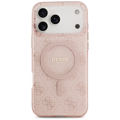 Funda MagSafe para Apple iPhone 17 Pro Max, Guess, IML 4G Background, Rosa