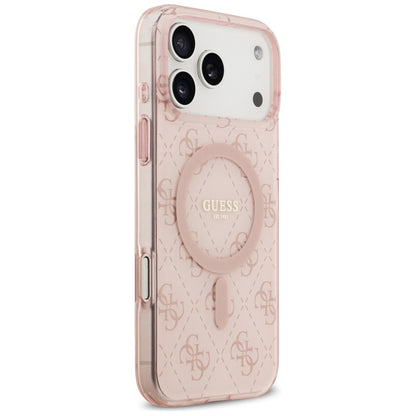 Funda MagSafe para Apple iPhone 17 Pro Max, Guess, IML 4G Background, Rosa