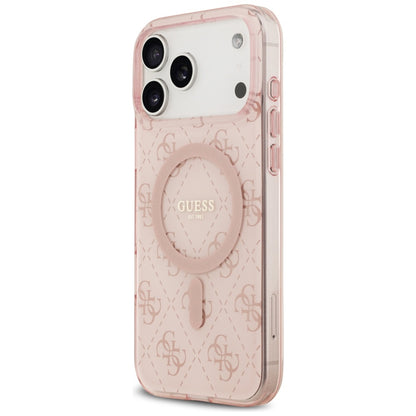 Funda MagSafe para Apple iPhone 17 Pro Max, Guess, IML 4G Background, Rosa