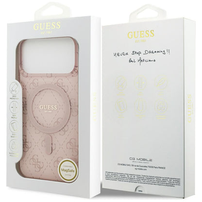 Funda MagSafe para Apple iPhone 17 Pro Max, Guess, IML 4G Background, Rosa