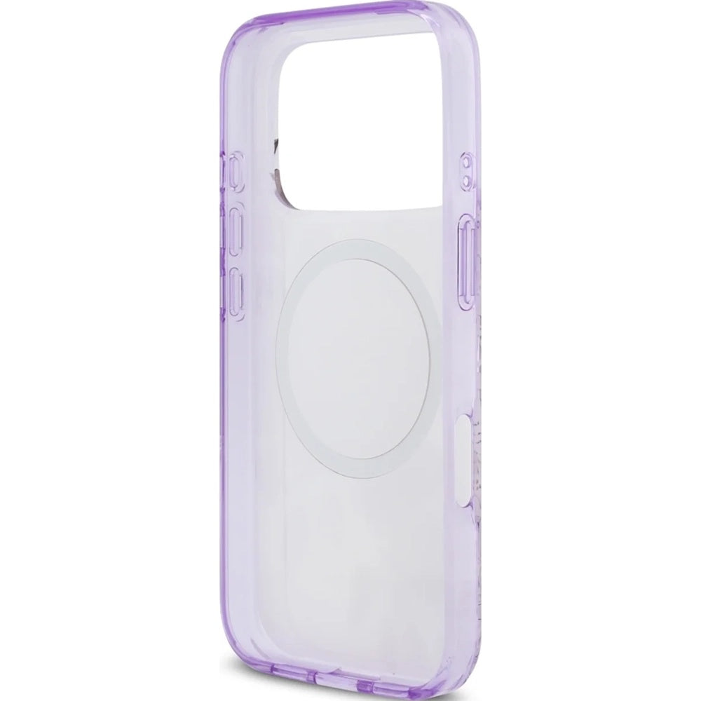 Funda MagSafe para Apple iPhone 17 Pro Max, Guess, IML Flower & Tonal Circle, Morado