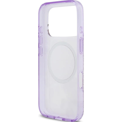 Funda MagSafe para Apple iPhone 17 Pro Max, Guess, IML Flower & Tonal Circle, Morado