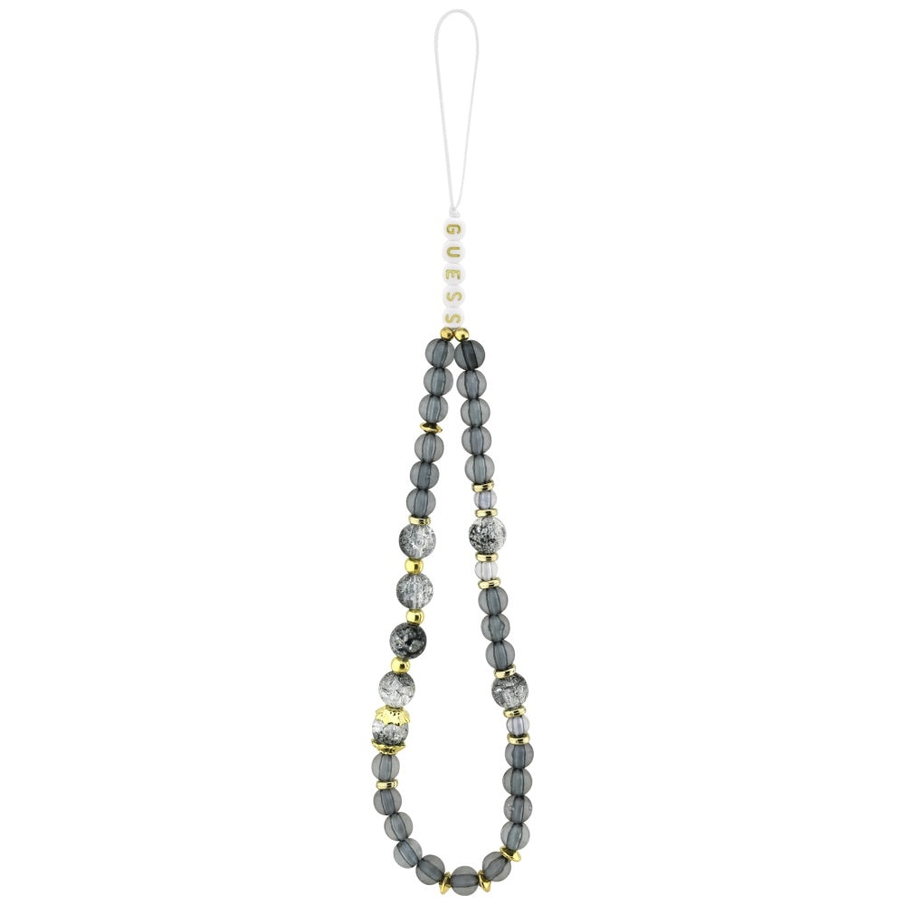 Funda MagSafe para Apple iPhone 17 Pro Max, Guess, IML Flowers with Pearl Strap, Negra