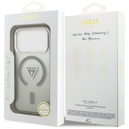 Funda MagSafe para Apple iPhone 17 Pro Max, Guess, IML Gradient Triangle Logo, Kaki