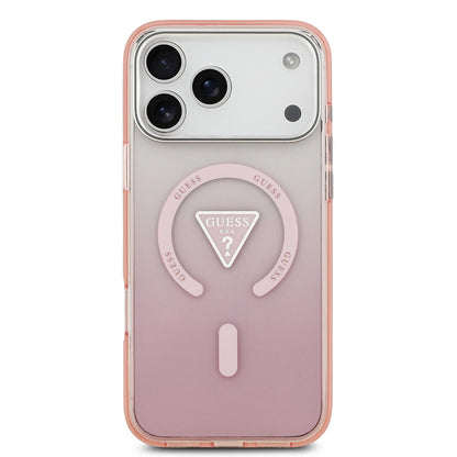 Funda MagSafe para Apple iPhone 17 Pro Max, Guess, IML Gradient Triangle Logo, Rosa